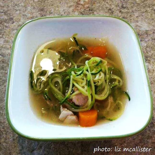 Chicken Zoodle Soup (Zucchini “Noodles”) Rootitoot